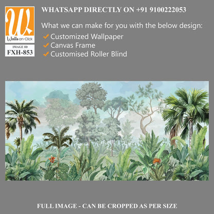 Wallpaper - Wall Mural - Tropical Bliss - PHOTO WALL, Tropical Wall mural Illustration. [WP-FXH-853]