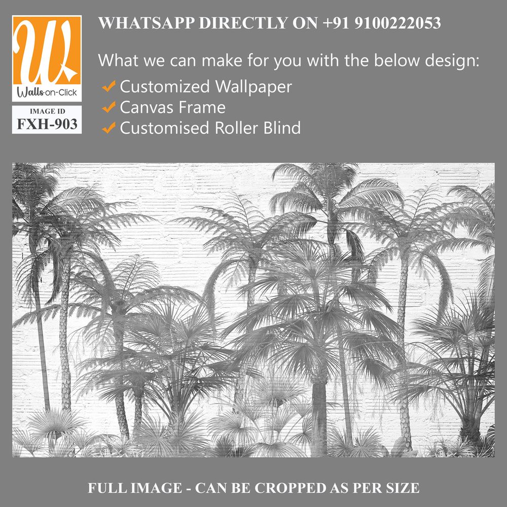 Tropical leaves and Trees Wallpaper design - 3D illustration [WP-FXH-903]